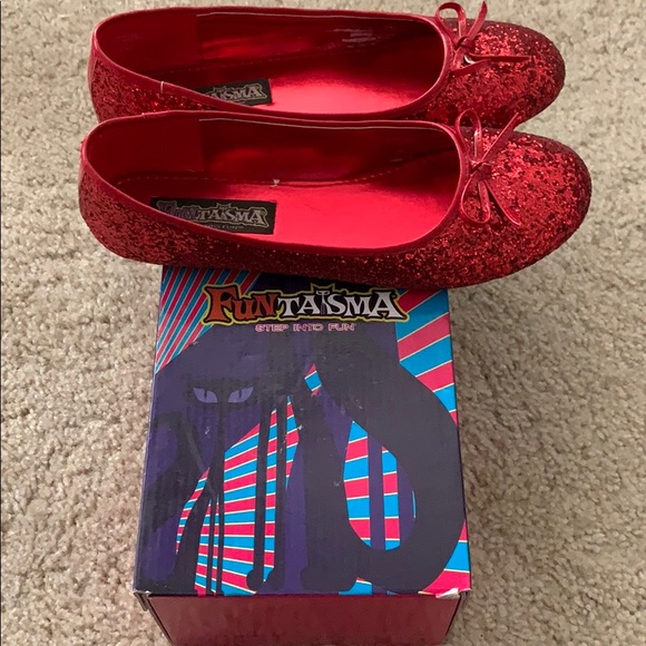 Funtasma Red Glitter Flats. - Picture 9 of 10